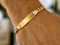 14K Yellow Gold Lite Cuban ID Bracelet (7.20 mm)