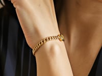 14K Yellow Gold Peridot Curb Chain Bracelet (3.60 mm)