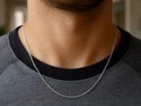Sterling Silver Rhodium Plated Round Cable Chain (1.50 mm)