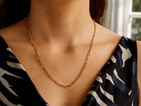14K Rose Gold Delicate Paperclip Chain (2.10 mm)