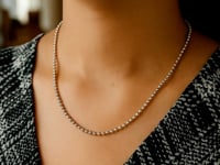 Sterling Silver Rhodium Plated Moon Cut Bead Chain (2.50 mm)