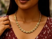 14K Yellow Gold Mirror Rolo Link Chain Necklace (7.30 mm)