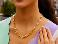 14K Yellow Gold Long Mirror Rolo Link Chain Necklace (7.30 mm)