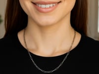 Sterling Silver Rhodium Plated Paperclip Chain (3.00 mm)