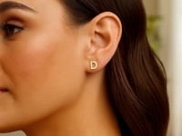 14K Yellow Gold Yours Truly Initial D Stud Earring