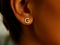 14K Yellow Gold Yours Truly Initial G Stud Earrings