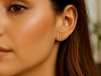14K Yellow Gold Yours Truly Initial N Stud Earrings