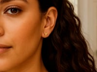 14K Yellow Gold Yours Truly Initial Y Stud Earrings