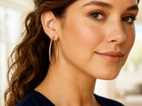 Classic Hoop Earrings in 14K Rose Gold (2x55 mm)