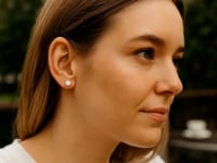 White Freshwater Cultured Pearl Stud Earrings in 14K White Gold (4.00 mm)