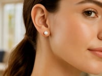 White Freshwater Cultured Pearl Stud Earrings in 14K White Gold (7.00 mm)