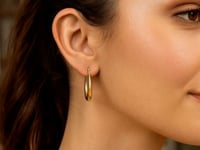 10K Yellow Gold Graduated Oval Light Weight Hoop Earrings