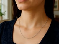 Sterling Silver Rhodium Plated Round Cable Chain (1.10 mm)
