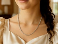 Sterling Silver Rhodium Plated French Cable Chain (2.80 mm)