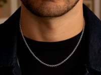 Sterling Silver Rhodium Plated Rolo Chain (4.70 mm)