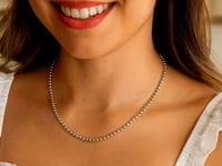 Sterling Silver Rhodium Plated Moon Cut Bead Chain (3.00 mm)