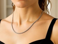 Sterling Silver Rhodium Plated Octagonal Snake Chain (3.00 mm)