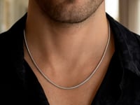 Sterling Silver Rhodium Plated Octagonal Snake Chain (2.40 mm)