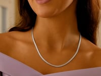 Sterling Silver Rhodium Plated Oval Snake Chain (2.60 mm)
