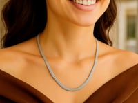 Sterling Silver Rhodium Plated Oval Snake Chain (4.20 mm)