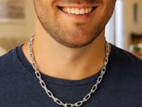 Sterling Silver Rhodium Plated Jax Link Bead Chain (9.30 mm)