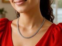 Sterling Silver Rhodium Plated Vintage Puffed Miami Cuban Chain (4.10 mm)