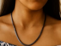 Sterling Silver Gunmetal Finish Franco Link Chain (4.60 mm)