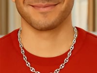 Sterling Silver Rhodium Plated Lite Puffed Mariner Chain (7.80 mm)