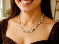 Sterling Silver Rhodium Plated Puffed Mariner Chain (3.70 mm)